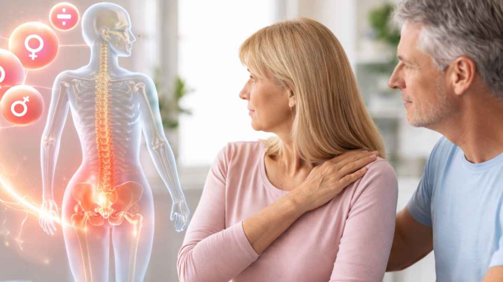 middle-aged-couple-observing-a-digital-skeletal-model-highlighting-hormonal-impact-on-bone-density-and-spine-health